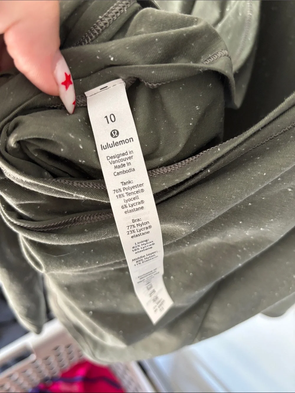 Lululemon Olive Strappy Tank Top with Built-In Shelf Bra